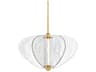 Corbett Lighting Freya 1-Light Vintage Brass Clear Geometric Pendant