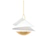 Corbett Lighting Carini 3-Light Vintage Gold Leaf Gesso White Bowl Pendant