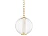Corbett Lighting Pietra 1-Light Vintage Brass White Glass LED Globe Mini Pendant