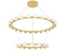 Corbett Lighting Linus 39-Light Vintage Brass Globe Tiered Chandelier
