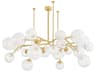 Corbett Lighting Glasgow 24-Light Vintage Polished Brass Globe Chandelier