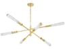 Corbett Lighting Dashiell 6-Light Vintage Polished Brass Linear Sputnik Chandelier