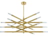 Corbett Lighting Strasbourg 18-Light Vintage Brass Linear Sputnik Chandelier