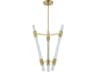 Corbett Lighting Krakow 3-Light Vintage Brass Linear Chandelier