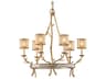Corbett Lighting Parc Royale 6-Light Gold Silver Leaf Glass Drum Chandelier
