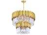 CWI Lighting Deco 12-Light Medallion Gold Tiered Chandelier