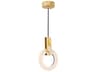 CWI Lighting Anello White Oak Wood Round Mini Pendant