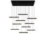 CWI Lighting Stagger Black Linear Island Pendant