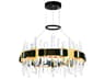 CWI Lighting Aya Pearl Black Titanium Gold Round Chandelier