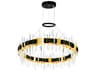 CWI Lighting Aya Pearl Black Titanium Gold Round Chandelier