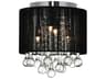CWI Lighting Water Drop 4-Light Chrome Drum Flush Mount