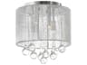 CWI Lighting Water Drop 4-Light Chrome Drum Flush Mount
