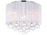 CWI Lighting Water Drop 6-Light Chrome Drum Flush Mount