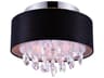 CWI Lighting Dash 3-Light Chrome Black Round Flush Mount