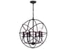 CWI Lighting Arza 6-Light Brown Candelabra Globe Chandelier