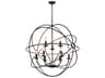 CWI Lighting Arza 9-Light Brown Candelabra Globe Chandelier