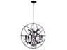 CWI Lighting Campechia 6-Light Brown Candelabra Globe Chandelier
