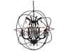 CWI Lighting Campechia 8-Light Brown Black Candelabra Globe Chandelier