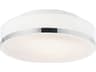 CWI Lighting Frosted 2-Light Satin Nickel White Round Flush Mount