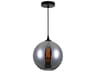 CWI Lighting Glass 1-Light Black Globe Mini Pendant