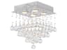 CWI Lighting Square 4-Light Chrome Flush Mount