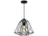 CWI Lighting Bagheera 1-Light Black Geometric Pendant