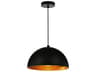CWI Lighting Modest 1-Light Black Dome Mini Pendant