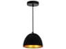 CWI Lighting Modest 1-Light Black Dome Mini Pendant