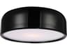 CWI Lighting Campton 3-Light Black Flush Mount