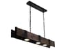 CWI Lighting Pago 3-Light Black Linear Island Pendant