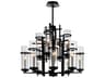 CWI Lighting Sierra 12-Light Black Cylinder Tiered Chandelier