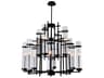 CWI Lighting Sierra 12-Light Black Cylinder Chandelier