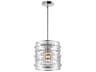CWI Lighting Petia 1-Light Chrome Drum Mini Pendant