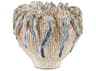 Currey & Company Tropical Crown Ivory Reactive Blue Vase