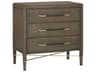 Currey & Company Verona 3-Drawers Brown Mahogany Wood Chest Nightstand