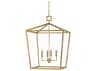 Currey & Company Denison 4-Light Contemporary Gold Leaf Candelabra Chandelier