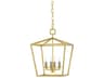 Currey & Company Denison 4-Light Contemporary Gold Leaf Candelabra Chandelier