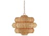 Currey & Company Antibes 3-Light Khaki Natural Rattan Brown Pendant