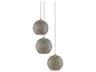 Currey & Company Giro 3-Light Painted Silver Nickel Blue Glass Globe Mini Pendant