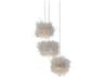 Currey & Company Birds Nest 3-Light Painted Silver Glass Mini Pendant