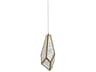 Currey & Company Glace 1-Light Painted Silver Antique Brass Glass Mini Pendant