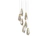 Currey & Company Glace 7-Light Painted Silver Antique Brass Glass Pendant