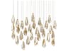 Currey & Company Glace 30-Light Painted Silver Antique Brass Glass Island Pendant