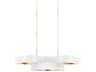 Currey & Company Grand Lotus 6-Light Sugar White Contemporary Gold Leaf Island Pendant