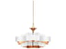 Currey & Company Grand Lotus 6-Light Sugar White Contemporary Gold Leaf Tiered Pendant