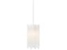 Currey & Company Escenia 1-Light Natural Painted Silver White Crystal Glass Cylinder Mini Pendant