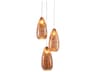 Currey & Company Rame 3-Light Copper Silver Painted Glass Mini Pendant