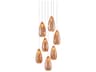 Currey & Company Rame 7-Light Copper Silver Painted Glass Pendant