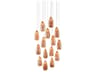Currey & Company Rame 15-Light Copper Silver Painted Glass Pendant