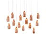 Currey & Company Rame 15-Light Copper Silver Painted Glass Island Pendant